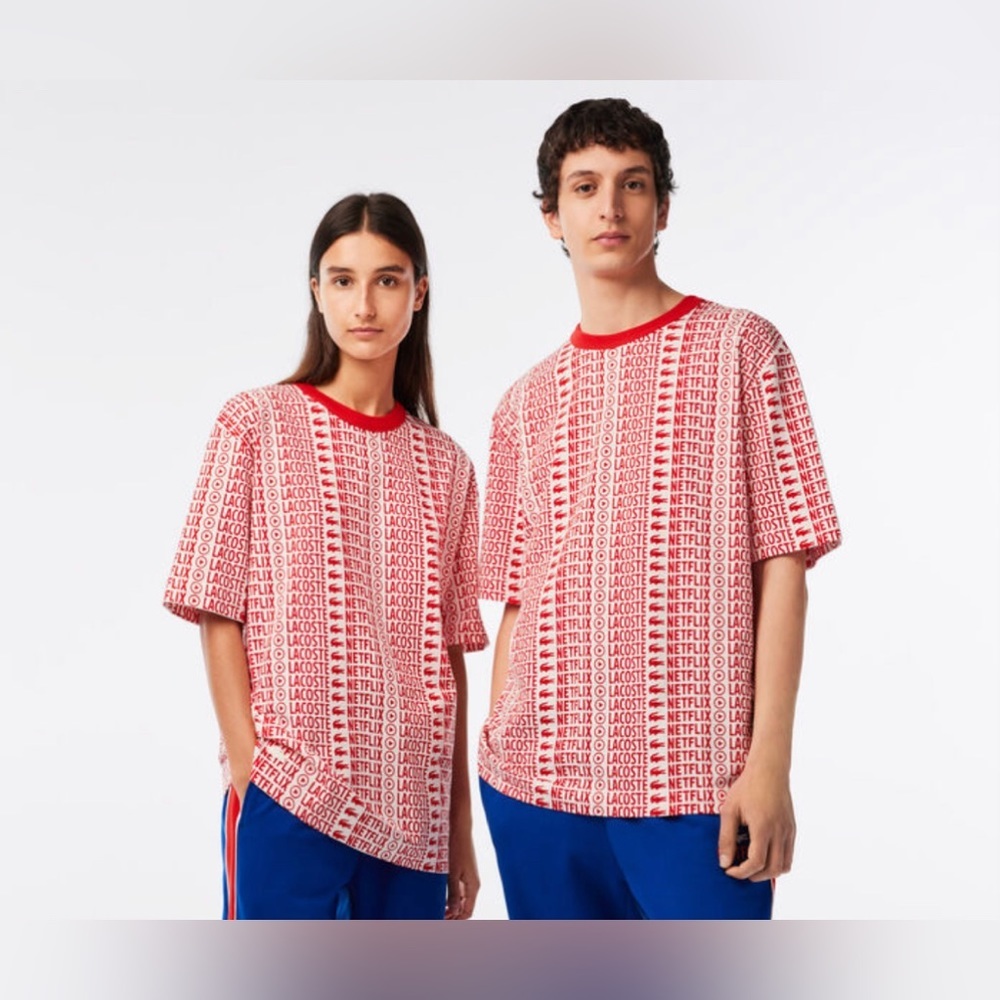 UNISEX Lacoste X Netflix Loose Fit Printed T-shirt - Picture 2 of 5